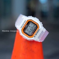 Montres Company 香港註冊公司 (32年老店) 卡西歐 CASIO G-Shock 透明錶帶 螢光橙白色 DW5600 DW5600LS DW5600LS7 DW-5600 DW-560