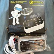 YC-CDA19Q 多功能智能充電器 QC3.0快充+Type-c智能多口充電器P2322多口充電器 QC3.0快充 Type-C 智能設計