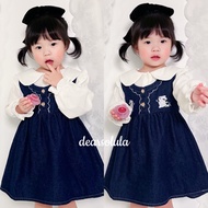 DEAR SOLULA - HARUKA Overall Bunny Jeans Set for Girls | Rabbit Embroidered Skirt 1-5 Years