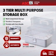 ASOTV® 3 Tier Extra Large Medical Box Toolbox First Aid Plastic Medicine Portable Tools Box Storage 