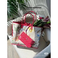 Top Edition Dog Teeth Limited le jardin Garden Series iris Double-Sided Flower Canvas and Calfskin C