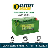 [Installation Available] LN5 AGM | DIN95L | DIN95 | DIN100 AMARON JADE AGM MF Car Battery Bateri Ker