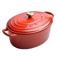 【Top-rated】 28cm Enameled Cast Oval Dutch Oven For Braising Broiling Bread Baking 5l Saucepan Kitche