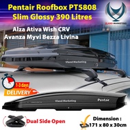 Pentair Roofbox PT5808 Slim Glossy Roof box Storage Roof Rack ( L SIZE 390L ) Alza Ativa Wish CRV Avanza Myvi Bezza