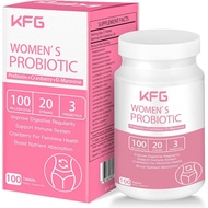 KFG Women's Probiotic, 100 Billion CFUs, 20 Strains, with Organic Prebiotics+Cranberry & D-Mannose, 