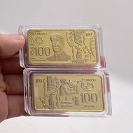 ธนบัตร999.9ชุบทองทองของสะสม2022,ทองแท้ธนบัตร100แคนาดาแท่งโลหะงานฝีมือโลหะสำหรับสะสมเหรียญ