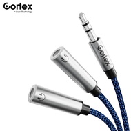 Cortex MH228 Jack 3.5mm 1 male to Dual 2 female 2in1 Dual Headset Cable/Dual Audio Splitter
