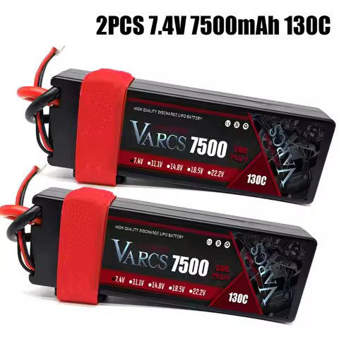 VARCS 2S 3S 4S Lipo Battery 7500mAh 130C with XT60 EC5 TRX T/DEANS XT90 XT150 Plug HardCase For 1/8 