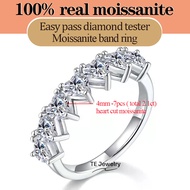 Total 2.1ct 7 Stones rings 4mm heart cut moissanite band ring eternity wedding engagement ring
