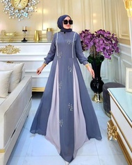 BISA COD Azalia Dress Wanita Kondangan Elegan Hijab Gamis Terbaru 2023 Kekinian Remaja Viral Tiktok Wanita Muslim OOTD Gaun Pesta Kondangan Premium