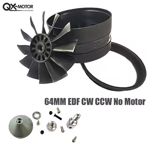 QX-Motor 64mm EDF CW CCW 12-Blades Fan EDF Ducted Fan Barrel Without Motor For Airplanes RC Model Dr