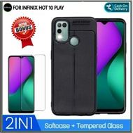 Case Infinix Hot 10 Play SoftCase Free Tempered Glass Layar