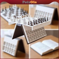 [PETSOLA] Chess Game Set 3 D Printed Chess Book, Folding Chessboard ,Board Game for Tournament