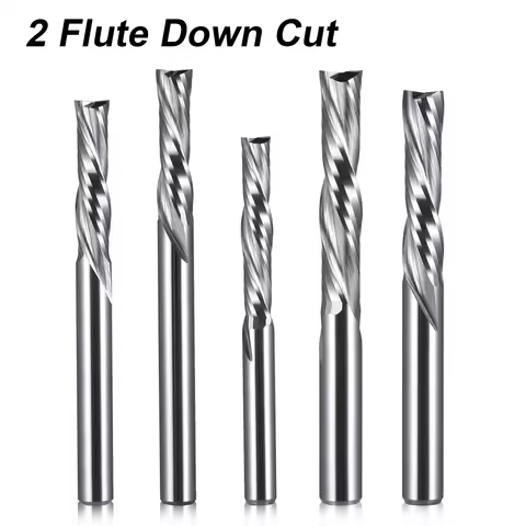 1pc Solid Carbide Milling Cutter 3.175mm 4mm 6mm 2 Flute Spiral Router Bit Carbide End Mill Wood MDF