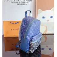 Travel Bag l 28 * 15 * 36cm Blue Black Backpack with Simple Printed Shoulder Bag, Suitable