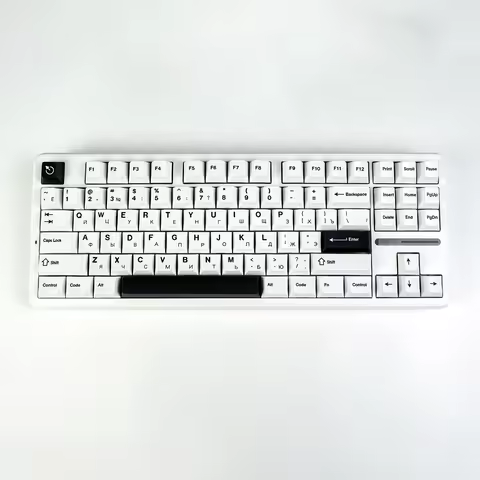 KBDiy White Russian Keycap PBT Cherry Profile GMK BOW Keycaps Custom for MX Switches Mechanical Keyb