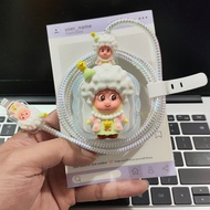Cute Sheep Cable & Charger Head Protective Cover Package for iPhone 40w Charger