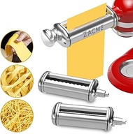 3-Piece Pasta Maker Attachment Set for KitchenAid Stand Mixer, Stainless Steel Pasta Roller Accessories with 8-Speed Adjustable including Pasta Sheet Roller, Spaghetti Cutter, Fettuccine Cutter