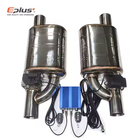 EPLUS Car Exhaust System Electric Valve Control Exhaust Pipe Kit Adjustable Valve Angle Muffler Stai