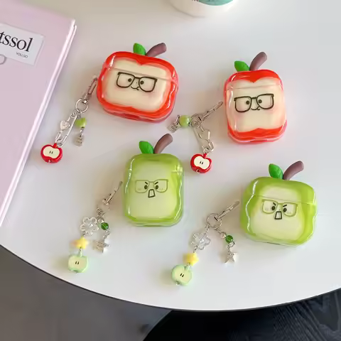 Cute Apple Glasses for Apple AirPods 1 AirPods 2 AirPods 3 AirPods 4 AirPods pro AirPods pro2 pro3 S