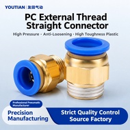 [5pcs]PC internal thread straight quick connector pneumatic copper tube PU tube quick connector stra