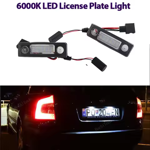 2Pcs License Plate Light For Skoda Octavia MKII 1Z A5 Facelift Roomster 5J Octavia MKII Pre-facelift