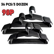 36PCS 3DOZEN FOR 98PHP BLACK Plastic Hanger Adult Color Round by Dozen RH-051