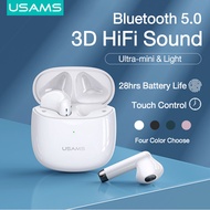 USAMS Ultra Mini Size TWS Wireless Earphones Bluetooth 5.0 Wireless Headphones Sports In-Ear Earbuds Bass 3D Surround Sound Earbuds For Huawei Xiaomi Samsung ViVo  iPhone --IA Series