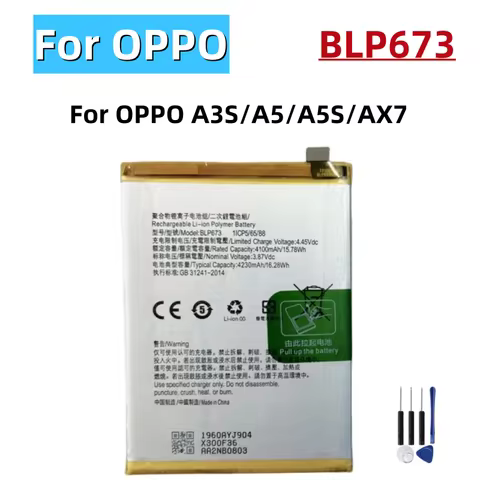 NEW BLP673 Battery For Oppo A3s A5 A5s AX7 Phone Replacement Batteria 4230mAh+Free Tools