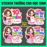 Teacher reward stickers for students - Print names upon request