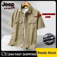 JEEP SPIRIT Tactical Cargo Shirts Men in Khaki （M-5XL）