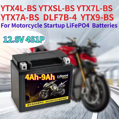 12.8V 4S1P LiFePO4 Battery YTX4L-BS YTXSL-BS YTX7L-BS YTX7A-BS DLF7B-4 YTX9-BS for Motorcycle Startu