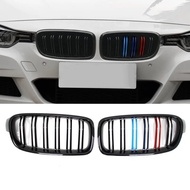 PROMO- GRILL BMW F30 M3 DOUBLE SLATE GLOSSY BLACK GLOSS SERI 3 320I 320I 328I- SparepartVin