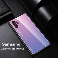 สำหรับ Samsung Galaxy Note 10 บวกกรณี gradigradient กระจกนิรภัยกรณีโทรศัพท์สำหรับ Samsung Galaxy Note 10 บวกปกปลอกแฟชั่น coolent แก้วกรณี