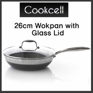 🎁SALE🎁[KOREA] COOKCELL 26cm Black Cube Wok Pan with Glass Lid  Home & Living . Kitchen & Dining . Co