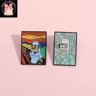 QQBdecorColorPin Anime Futurama Bender Brooch Pins Cartoon Bender Brooch Metal