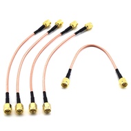 5pcs Coaxial Coax Cable Assembly SMA Male to SMA Male Antenna Extender Cable Adapter Jumper(6 inch/1