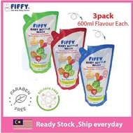 [3pack] Fiffy Baby Bottle Wash 600ml Refill Pencuci Botol Susu Bayi