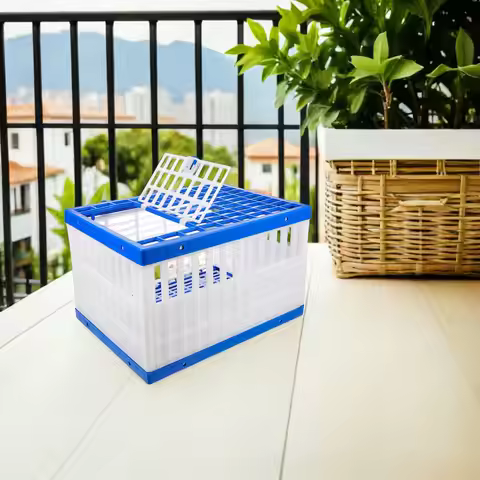 Ventilated Plastic Pigeon Release Box 15.64x11.71x9.82in Folding Travel Carrier for Pigeon Transport