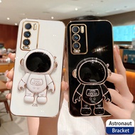 Casing Realme Gt Master Gt Neo 3 Gt 2 Pro 5G Bracket Phone Case Astronaut Stand Holder Plating Silicone Soft Back Cover