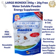 340g Mondex Dextrose Powder by JTC for Dogs and Cats Energy Supplement D-Glucose Monohydrate (amed)D