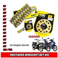 ORI PROTAPER 415 SPROCKET LC 4 LUBANG Gold 415 Gold Spocket Y15 Y16 LC135 Y125 RXZ SRL110/ 6 Lubang 