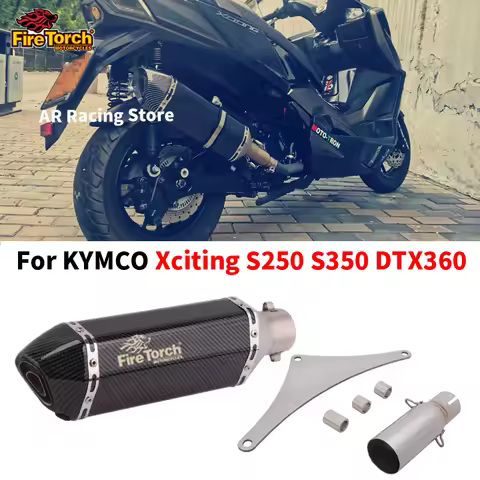 Slip On For Kymco Xciting S250 S350 DTX360 Motorcycle Exhaust Escape Modify Middle Link Pipe Connect