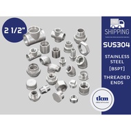 [2 1/2" 65MM] Stainless Steel SUS304 Cross Tee Union Jamnut Plug End Cap Union Lock Nut KC Nipple Re