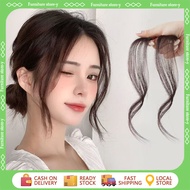 Long Curly Bangs Clips Front Two Side Fringe Hair Extension Middle Part Fake Fringe for Women