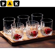 6 pcs Drinking Glass Set Crystal Diamond Tableware kitchenware - Set Cawan Kaca Kristal 6 in 1