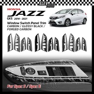 Honda Jazz GK5 2014 - 2021 Window Switch Panel Trim Carbon Black Interior Accessories 2015 2016 2017