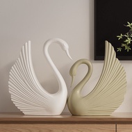 Nordic Swan Couple Statue Resin Ornament Wedding Gift Home Decor Decoration Living Room Display Cabi