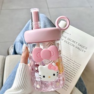 Qianqian Hot Sale New Product June hellokitty Water Cup Hello Kitty Plastic Straw Cup Large Capacity