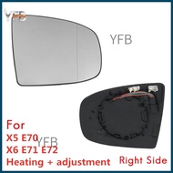 Rear View Mirror Side Mirror Glass Heated + Adjustment for BMW X5 E70 2007-2013 X6 E71 E72 2008-2014